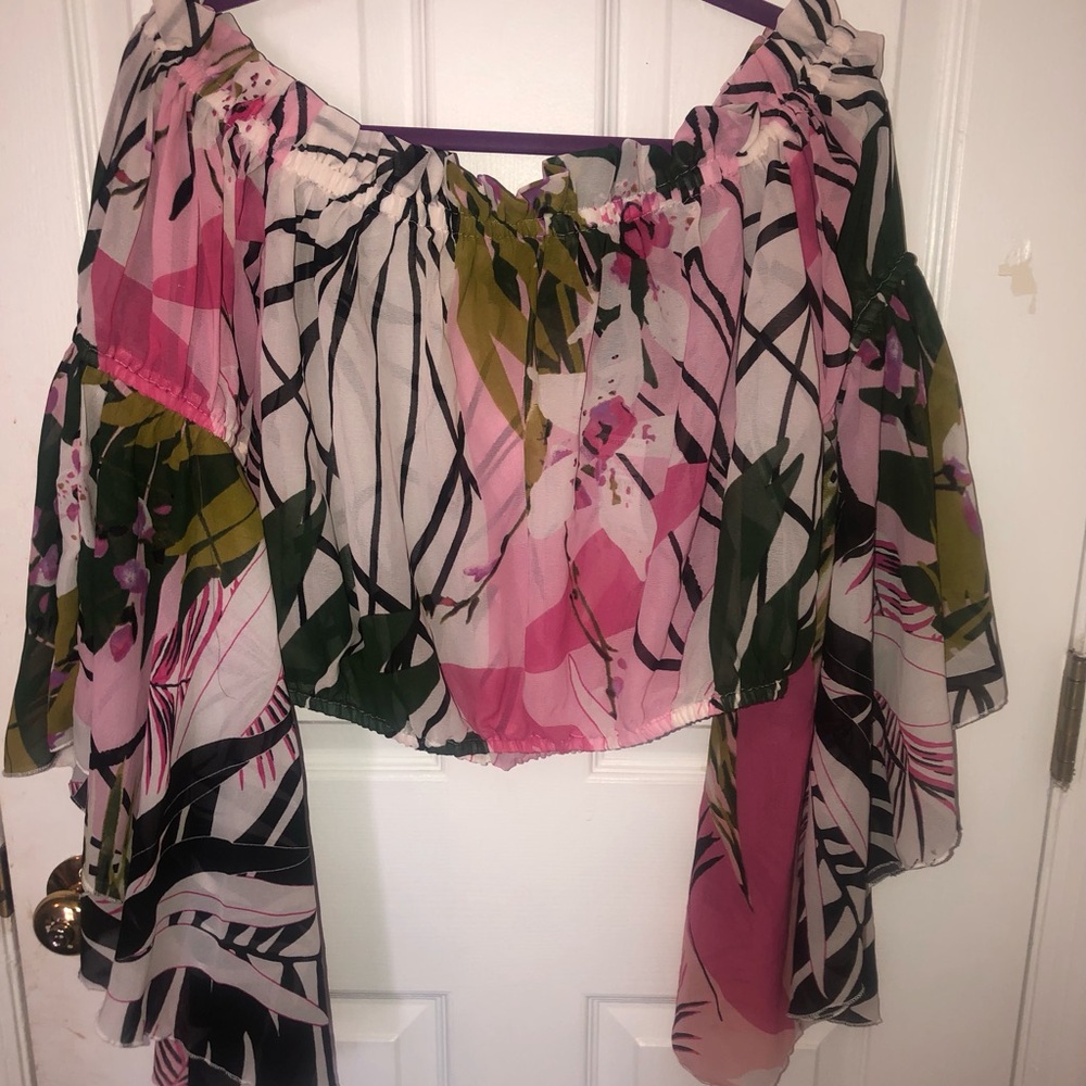 Ashley Stewart Palm Floral Top